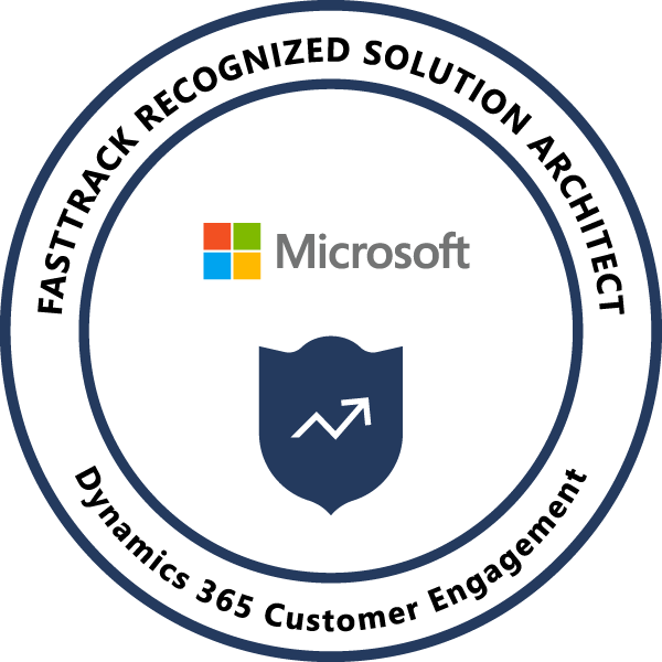 Microsoft FastTrack Recognized Solution Architect badge - Dynamics 365 Customer Engagement